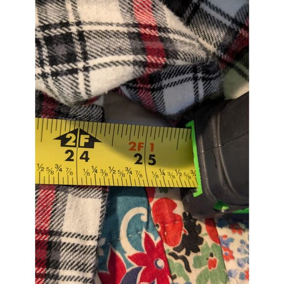 Chaps Brushed Flannel Cotton White Navy Red Plaid Button Up Shirt Mens Sz XL - Picture 8 of 10